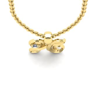 Letter H Diamond Initial Necklace In Yellow Gold With Free Chain