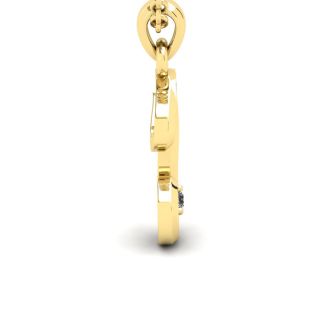Letter J Diamond Initial Necklace In Yellow Gold With Free Chain
