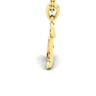 Letter L Diamond Initial Necklace In Yellow Gold With Free Chain
