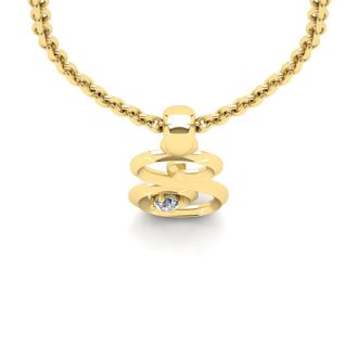 Letter S Diamond Initial Necklace In Yellow Gold With Free Chain