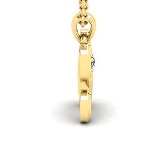 Letter X Diamond Initial Necklace In Yellow Gold With Free Chain
