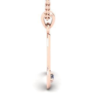 Letter A Diamond Initial Necklace In Rose Gold With Free Chain