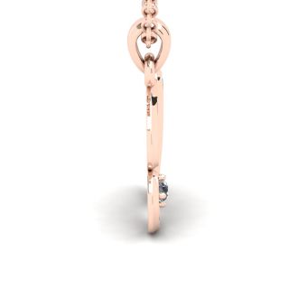 Letter B Diamond Initial Necklace In Rose Gold With Free Chain