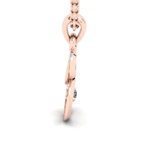 Letter E Diamond Initial Necklace In Rose Gold With Free Chain