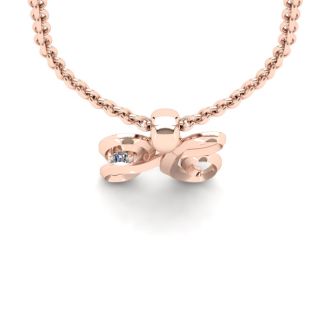Letter H Diamond Initial Necklace In Rose Gold With Free Chain