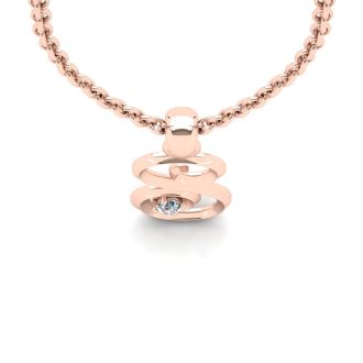 Letter S Diamond Initial Necklace In Rose Gold With Free Chain