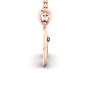 Letter U Diamond Initial Necklace In Rose Gold With Free Chain