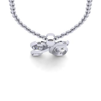 Letter H Diamond Initial Necklace In 14 Karat White Gold With Free Chain
