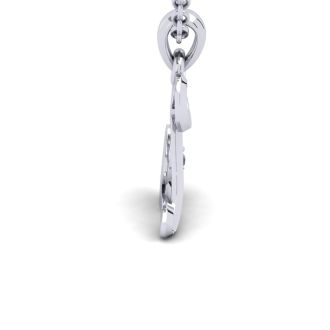 Letter L Diamond Initial Necklace In 14 Karat White Gold With Free Chain
