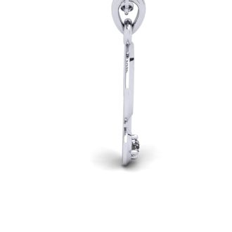 Letter P Diamond Initial Necklace In 14 Karat White Gold With Free Chain