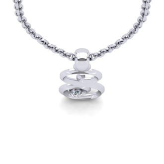 Letter S Diamond Initial Necklace In 14 Karat White Gold With Free Chain