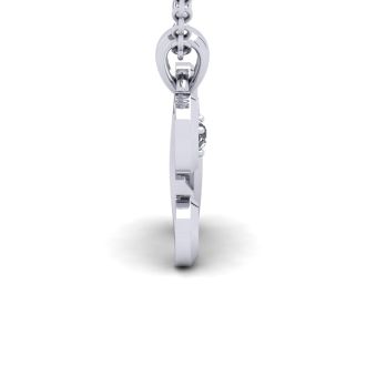 Letter X Diamond Initial Necklace In 14 Karat White Gold With Free Chain