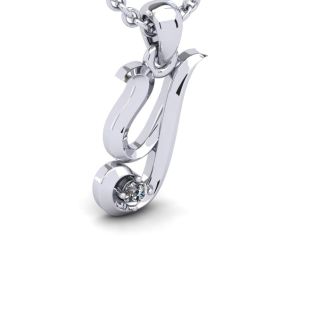 Letter Y Diamond Initial Necklace In 14 Karat White Gold With Free Chain