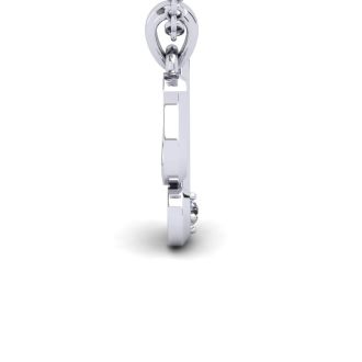 Letter Y Diamond Initial Necklace In 14 Karat White Gold With Free Chain