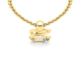 Letter E Diamond Initial Necklace In 14 Karat Yellow Gold With Free Chain