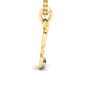Letter F Diamond Initial Necklace In 14 Karat Yellow Gold With Free Chain
