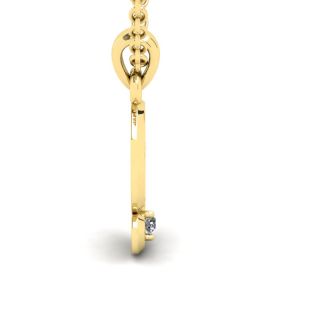 Letter G Diamond Initial Necklace In 14 Karat Yellow Gold With Free Chain