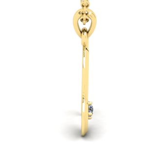 Letter N Diamond Initial Necklace In 14 Karat Yellow Gold With Free Chain