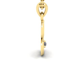 Letter S Diamond Initial Necklace In 14 Karat Yellow Gold With Free Chain