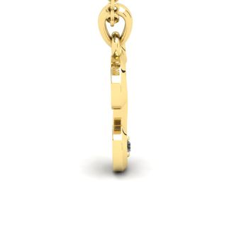 Letter T Diamond Initial Necklace In 14 Karat Yellow Gold With Free Chain