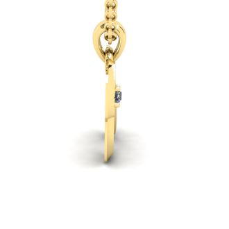 Letter U Diamond Initial Necklace In 14 Karat Yellow Gold With Free Chain