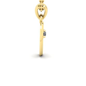 Letter V Diamond Initial Necklace In 14 Karat Yellow Gold With Free Chain
