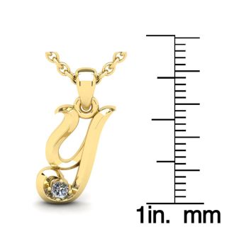 Letter Y Diamond Initial Necklace In 14 Karat Yellow Gold With Free Chain