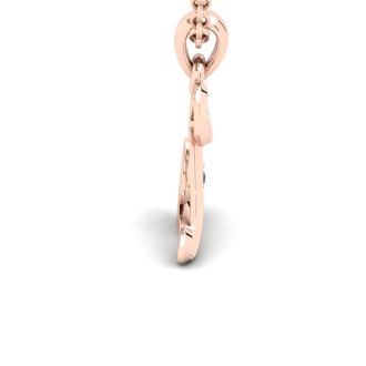 Letter L Diamond Initial Necklace In 14 Karat Rose Gold With Free Chain