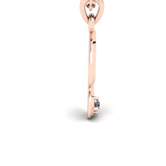 Letter P Diamond Initial Necklace In 14 Karat Rose Gold With Free Chain