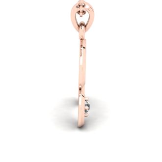 Letter R Diamond Initial Necklace In 14 Karat Rose Gold With Free Chain