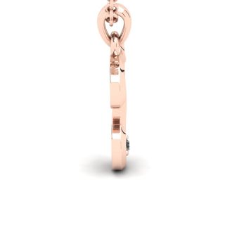 Letter T Diamond Initial Necklace In 14 Karat Rose Gold With Free Chain