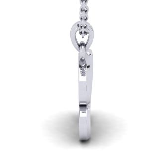 Letter B Swirly Initial Necklace In Sterling Silver With Free 18 Inch Cable Chain