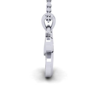 Letter E Swirly Initial Necklace In Sterling Silver With Free 18 Inch Cable Chain