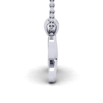 Letter H Swirly Initial Necklace In Sterling Silver With Free 18 Inch Cable Chain