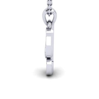 Letter Y Swirly Initial Necklace In Heavy White Gold With Free 18 Inch Cable Chain