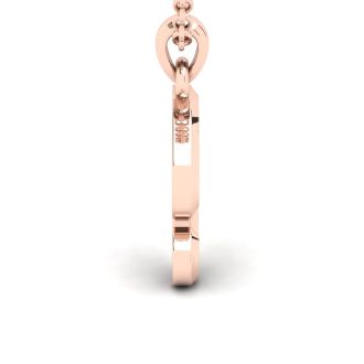 Letter P Swirly Initial Necklace In Heavy Rose Gold With Free 18 Inch Cable Chain