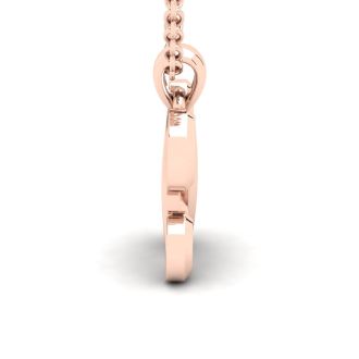 Letter X Swirly Initial Necklace In Heavy Rose Gold With Free 18 Inch Cable Chain