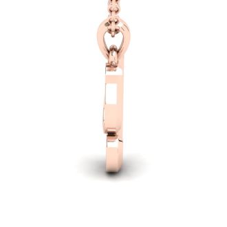 Letter Y Swirly Initial Necklace In Heavy Rose Gold With Free 18 Inch Cable Chain
