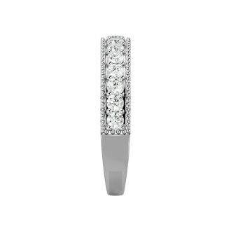 1 Carat Diamond Wedding Band In 14 Karat White Gold