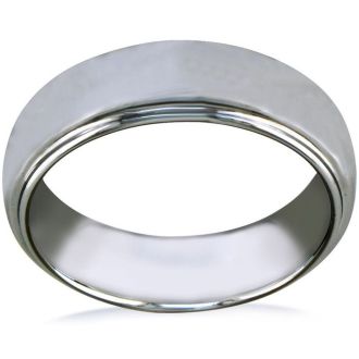 7mm Tungsten Wedding Band with Raised Shiny Center