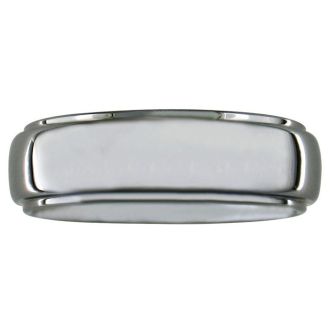 7mm Tungsten Wedding Band with Raised Shiny Center
