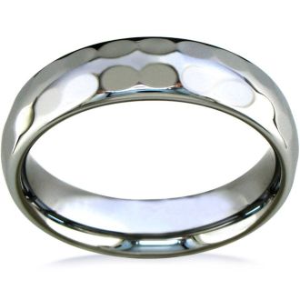 6mm Hammered Tungsten Wedding Band