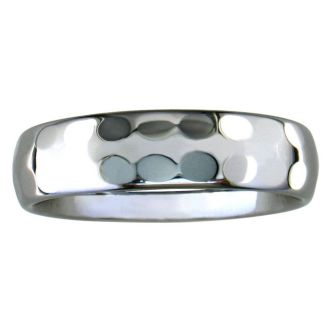 6mm Hammered Tungsten Wedding Band