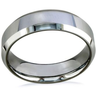 7mm Beveled Tungsten Men's Wedding Band