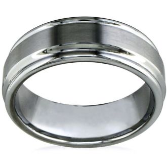 8mm Brush Finished Tungsten Wedding Band