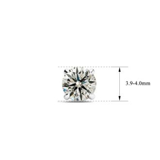 Diamond 2Ct Round Solitaire Stud WEDDING Earring 14K White Gold FN WITH POUCH #1 