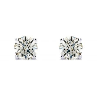 1/2 Carat Diamond Stud Earrings In 14 Karat White Gold