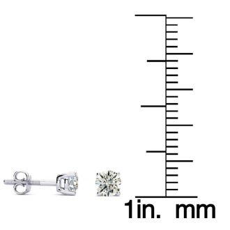 1/2 Carat Diamond Stud Earrings In 14 Karat White Gold