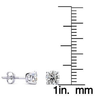 2/3 Carat Diamond Stud Earrings In Platinum