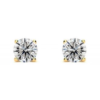 1 Carat Diamond Stud Earrings In 14 Karat Yellow Gold